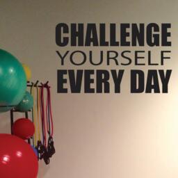 Classroom Wall Decal, Gym Decal. Challenge Yourself Every Day, Office Sticker, Sign For Fitness Studio - thumbnail 3