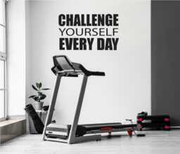 Classroom Wall Decal, Gym Decal. Challenge Yourself Every Day, Office Sticker, Sign For Fitness Studio - thumbnail 1