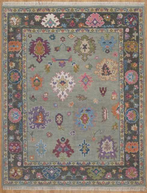 Earl Gray Wool Oushak Rug, Colorful Area Rug Ar_3857 - image 1