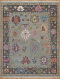 Earl Gray Wool Oushak Rug, Colorful Area Rug Ar_3857 - thumbnail 1
