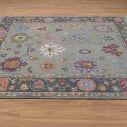 Earl Gray Wool Oushak Rug, Colorful Area Rug Ar_3857 - thumbnail 3