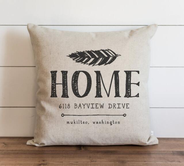 Home Address 20 X Pillow Cover // Everyday Housewarming Wedding Throw Gift For Them Accent - image 1