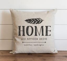 Home Address 20 X Pillow Cover // Everyday Housewarming Wedding Throw Gift For Them Accent - thumbnail 1
