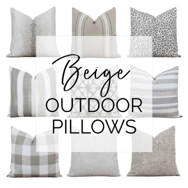 Beige Outdoor Pillow Covers Tan Cushion Cover Stripe Pillows Patio Indoor Leopard - image 1