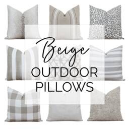 Beige Outdoor Pillow Covers Tan Cushion Cover Stripe Pillows Patio Indoor Leopard - thumbnail 1