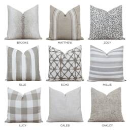 Beige Outdoor Pillow Covers Tan Cushion Cover Stripe Pillows Patio Indoor Leopard - thumbnail 2