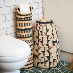 Ghanaian Hand Woven Tubular Toilet Roll Holder - thumbnail 2