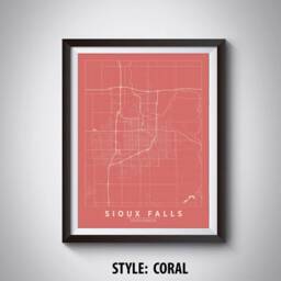 Sioux Falls Sd Map Art Print 1940S Style Travel Poster - thumbnail 3