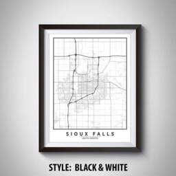 Sioux Falls Sd Map Art Print 1940S Style Travel Poster - thumbnail 2