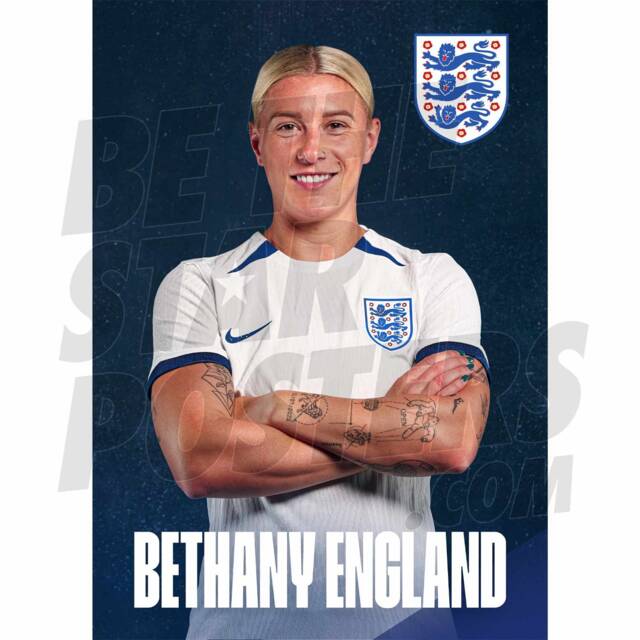 Lionesses England 23/24 Home Headshot Poster - Officially Licensed Product A4/A3 Framed Options - image 1