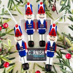 Fused Glass British Nut Cracker, Toy Solider Christmas Decoration, Tree Decor, Cornish Fused Glass - thumbnail 4