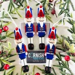 Fused Glass British Nut Cracker, Toy Solider Christmas Decoration, Tree Decor, Cornish Fused Glass - thumbnail 3