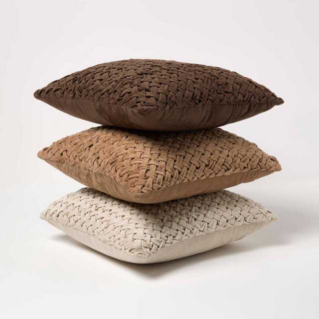 Sofia Pleated Velvet Cushion 45x45cm With Hypoallergenic Insert - Sofa - image 1