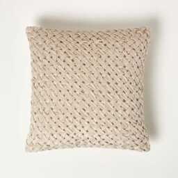 Sofia Pleated Velvet Cushion 45x45cm With Hypoallergenic Insert - Sofa - thumbnail 2