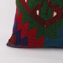 Handmade Turkish Kilim Pillow Vintage Wool Cushion Cover - 24x24 - thumbnail 3