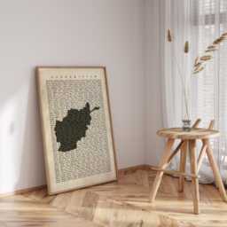 Afghanistan Map - Vintage Beige Typography With City Names Travel Poster Wall Art Print - thumbnail 2