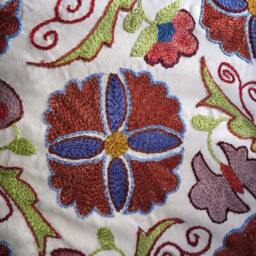 Suzani Pillowcase Real Uzbek Suzani Embroidered in Nurata, Bukhara, Samarkand, Shakhrisabz - thumbnail 2