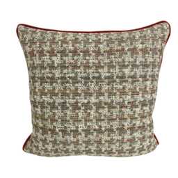 Clarke & - Yves Autumn Basketweave Modern Check Designer Cushion Cover Luxury Throw Pillow Handmade Home Decor - thumbnail 2