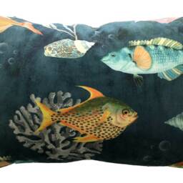 Tropical Fish Velvet Cushion Cover Ocean Reef Throw Pillow - thumbnail 3