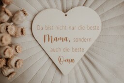 Mother's Day Gift Idea - Personalized Metal Heart With Wooden - thumbnail 1