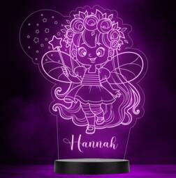 Fairy Girl With A Magic Wand Personalised Gift Colour Change Lamp Night Light