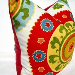 Suzani Medallion Pillow Cover Vibrant Floral Bohemian Decor, 20x20 - thumbnail 2