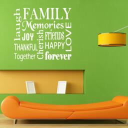 Love Family Friends Happy Joy Quote Wall Sticker Vinyl Mural Decal Home House Apartment Art Decor Free Shipping L008 - thumbnail 1