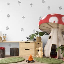 "Mushroom Wall Decals, Peel & Stick Stickers, 48 Pack 2""-2.75" - thumbnail 2