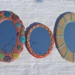 25 X 17 cm Wall Mirror, Decorative Mirror, Natural Hemp Handmade Bohemian Wall Decot, Boho Hippie Home Gifts - thumbnail 4