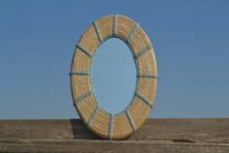 25 X 17 cm Wall Mirror, Decorative Mirror, Natural Hemp Handmade Bohemian Wall Decot, Boho Hippie Home Gifts - thumbnail 1
