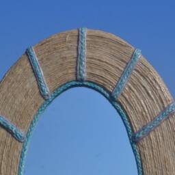 25 X 17 cm Wall Mirror, Decorative Mirror, Natural Hemp Handmade Bohemian Wall Decot, Boho Hippie Home Gifts - thumbnail 3