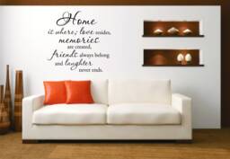 Home Where Love Resides Decal, Memories & Friends Wall Wall Quote, Laughter Never Ends Decal - thumbnail 1