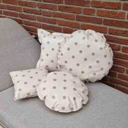 Outdoor Cushion Made Of Oilcloth in Light With Beige Dots - thumbnail 2