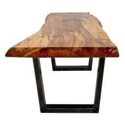 "Live Edge Elm Bench On Steel Legs " - thumbnail 3