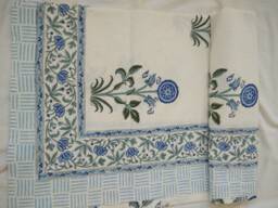 New Indian Flat Block Printed Bed-Sheet Hand With Vegetable Dyes & Natural Colors Made in Jaipur