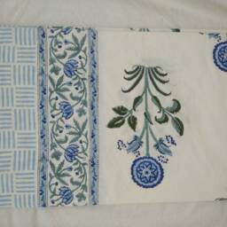 New Indian Flat Block Printed Bed-Sheet Hand With Vegetable Dyes & Natural Colors Made in Jaipur - thumbnail 3