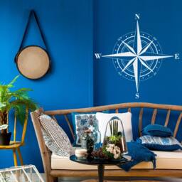 Compass Rose Decal Nautical Home Decor, Travel Wall Art, Coastal Sticker #65 - thumbnail 1
