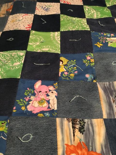 Colorful Large Throw/Small Twin Quilt - image 1