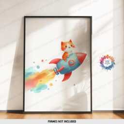 Ginger Cat Nursery Prints - Set Of 3 Posters - Vehicle Wall Art Car Poster Kid Cats Decor Transport Boys Bedroom Artwork - thumbnail 3