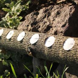 Tealight Candle Log Holder, Large 6-Candle Rustic Wood - thumbnail 3