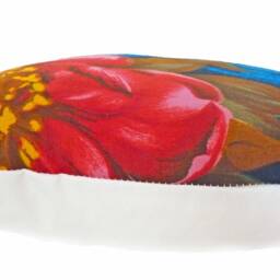 Mod Style Pillow Case Blue Cherry Blossom, Red Flowers, Mid-Century, Retro Cushion Cover, 50S 60S Vintage Fabric, Bohemian-Eclectic Interior - thumbnail 3