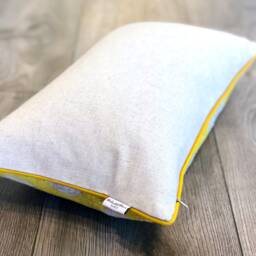 Velvet Ikat Pillow Cover Dots Yellow - Decorative Cushion For Sofa Or Bed - thumbnail 3
