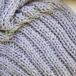 "Chunky Blanket // Rib Stitch Knit Beginner's Pattern Pattern Simply Maggie 53"" By 37" - thumbnail 4