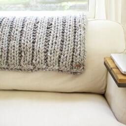"Chunky Blanket // Rib Stitch Knit Beginner's Pattern Pattern Simply Maggie 53"" By 37" - thumbnail 2