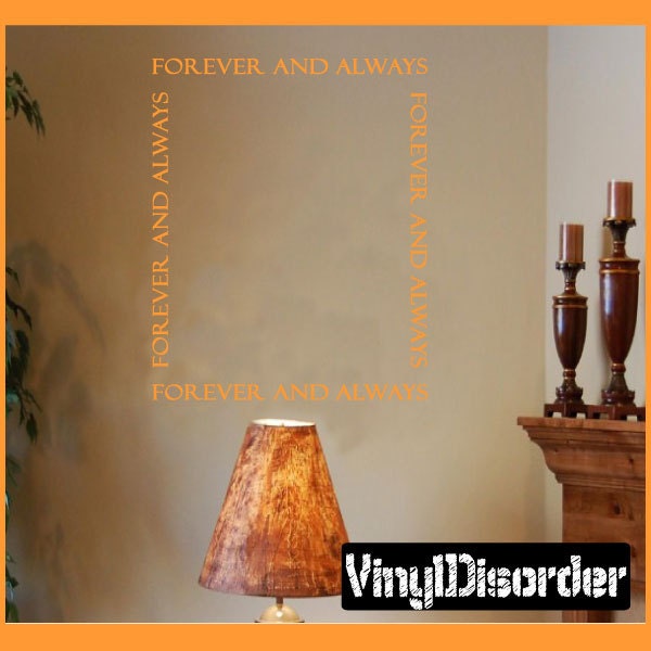 Forever & Always - Vinyl Wall Decal Quotes Sticker Pw006Foreverandviet - image 1