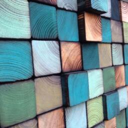 Reclaimed Pine Wood Wall Art - Green Turquoise Mosaic - thumbnail 2