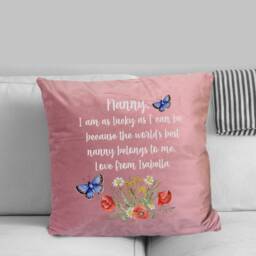 Personalised Velvet Cushion Gift For Nanny/Grandma Mother's Day 6 Colours Christmas Gift Her Throw Pillow