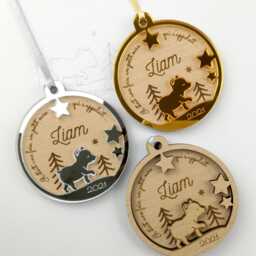 Personalized Wooden Teddy Bear Christmas Bauble - Baby's First - Personalized Ornament, Decoration - thumbnail 4