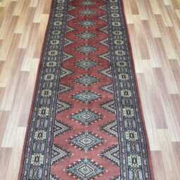 2.6x10 Pink Color Bokhara Rug - Runner Hallway Luxury Bukhara Fine Quality Woolen Afghan - thumbnail 3
