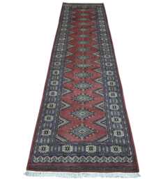 2.6x10 Pink Color Bokhara Rug - Runner Hallway Luxury Bukhara Fine Quality Woolen Afghan - thumbnail 1